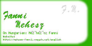 fanni mehesz business card